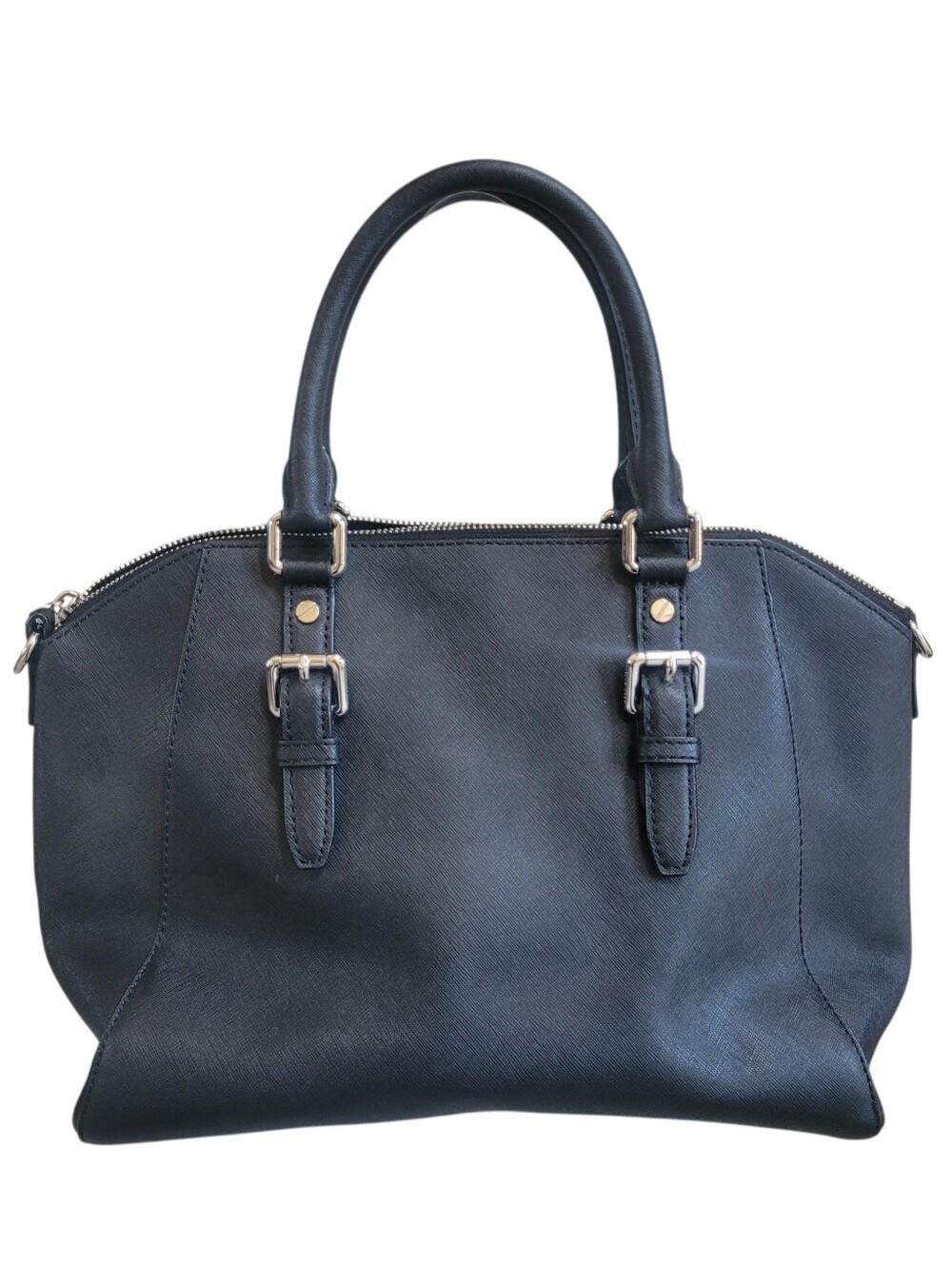 Chic Michael Kors Black Saffiano Leather Satchel with Adjustable Straps